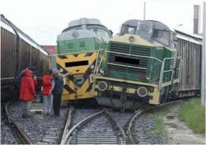 Two Trains Colliding